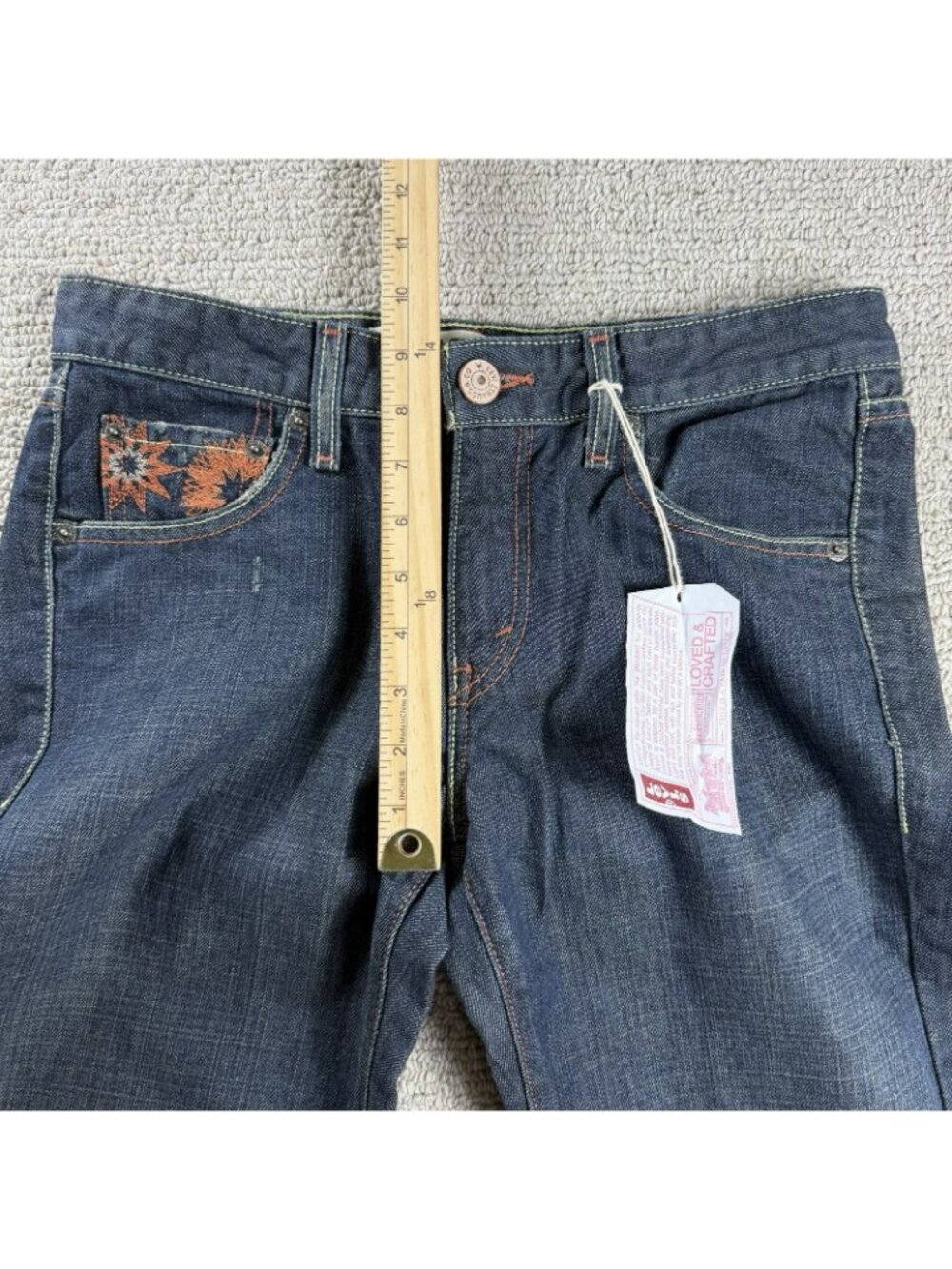 Levi's 518 Super Low Embroidered Bootcut Jeans Women’s Size 7 x 31 - Picture 5 of 8
